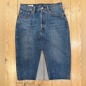 Levi’s 501 Blue Denim Skirt with Front Slit - Size 28